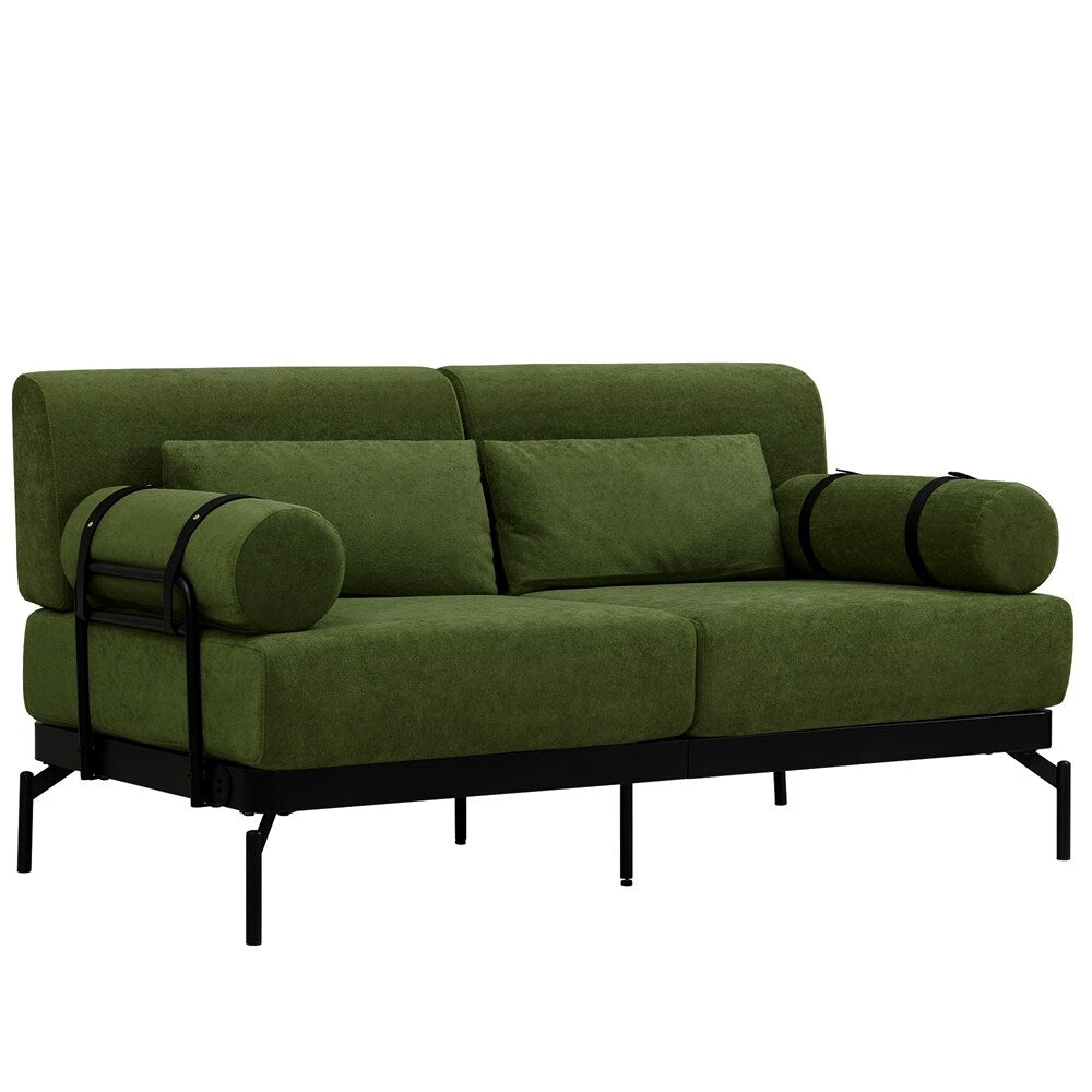 59 Inch Sofa Couch 2-Seater Sofa with Flexible USB Ports
