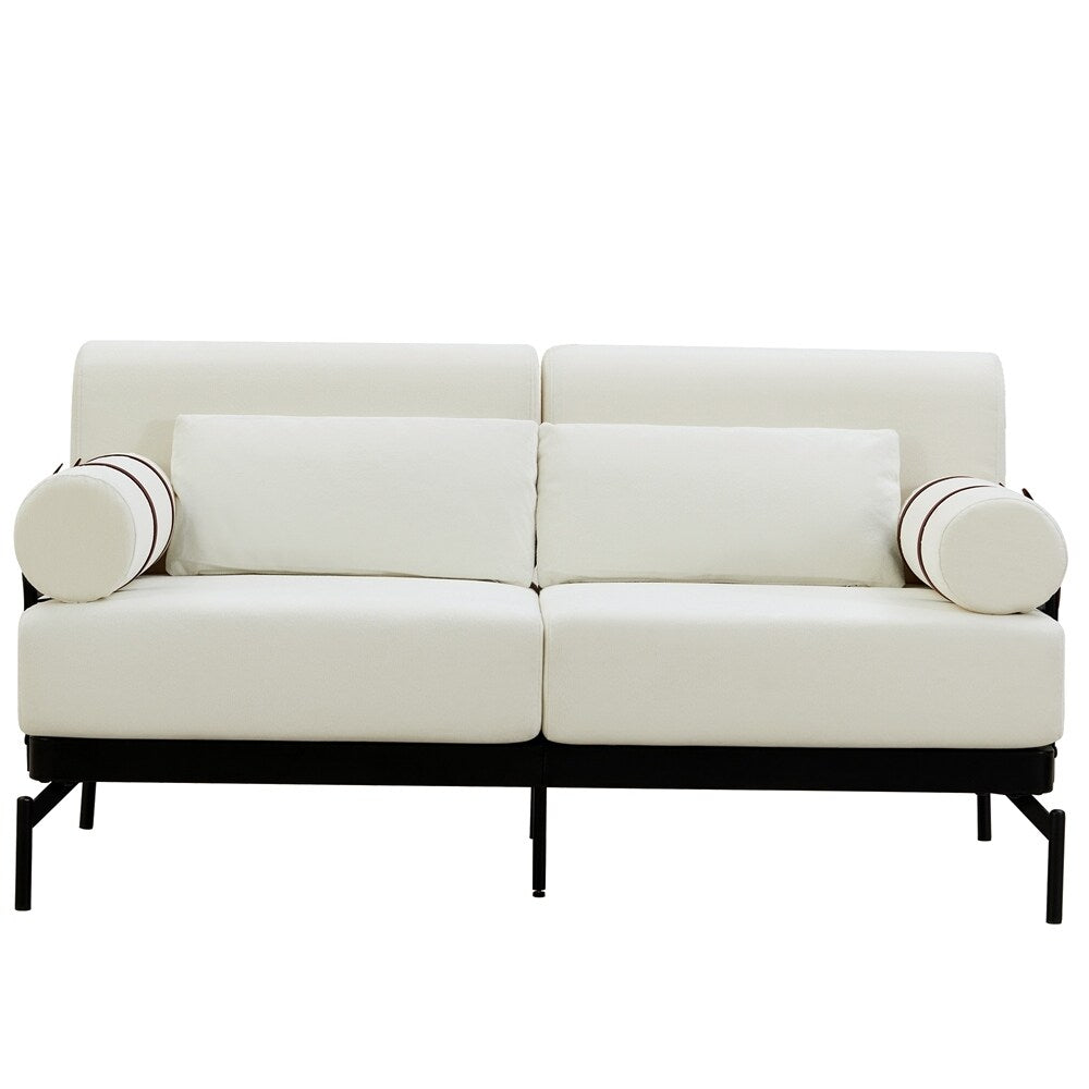 59 Inch Sofa Couch 2-Seater Sofa with Flexible USB Ports