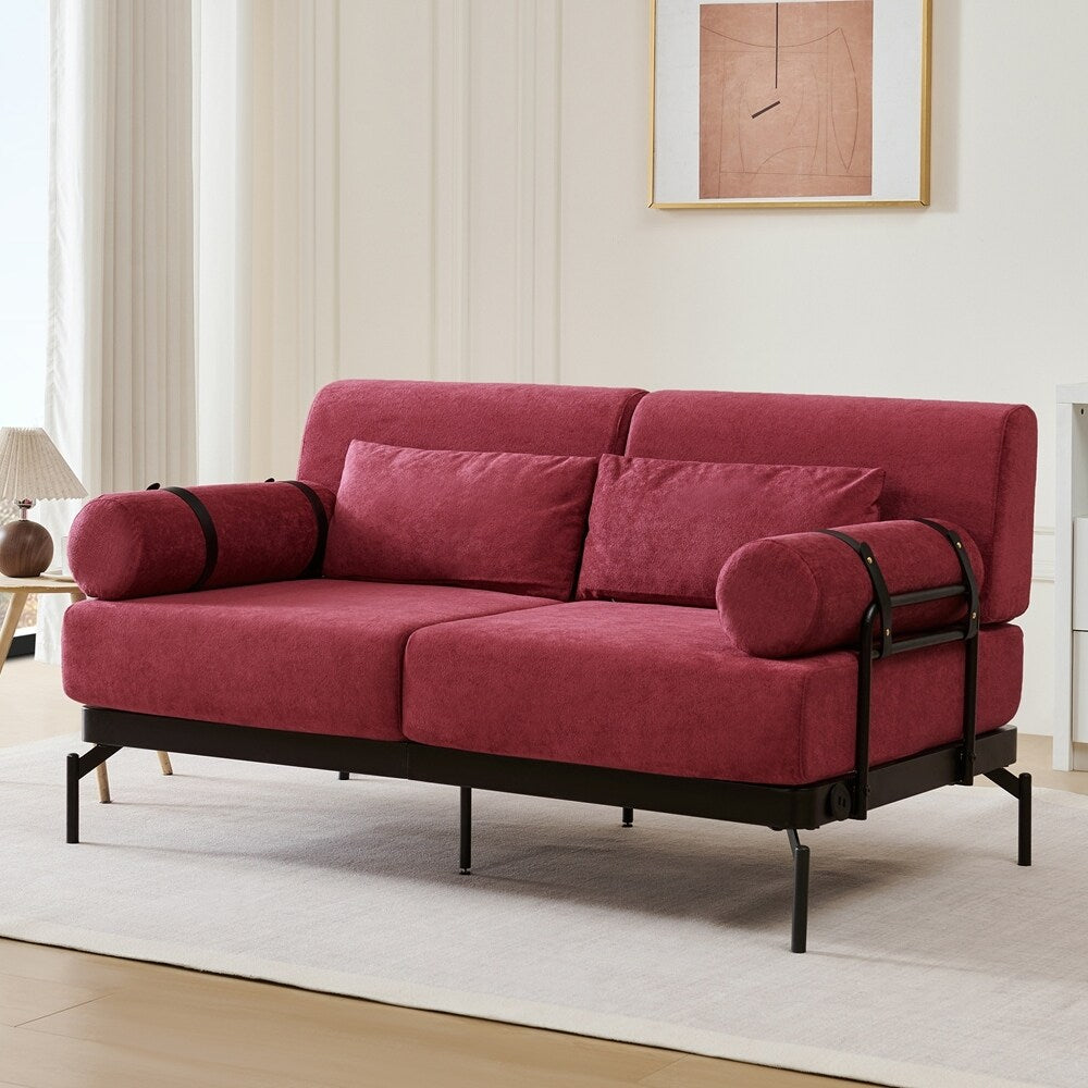 59 Inch Sofa Couch 2-Seater Sofa with Flexible USB Ports