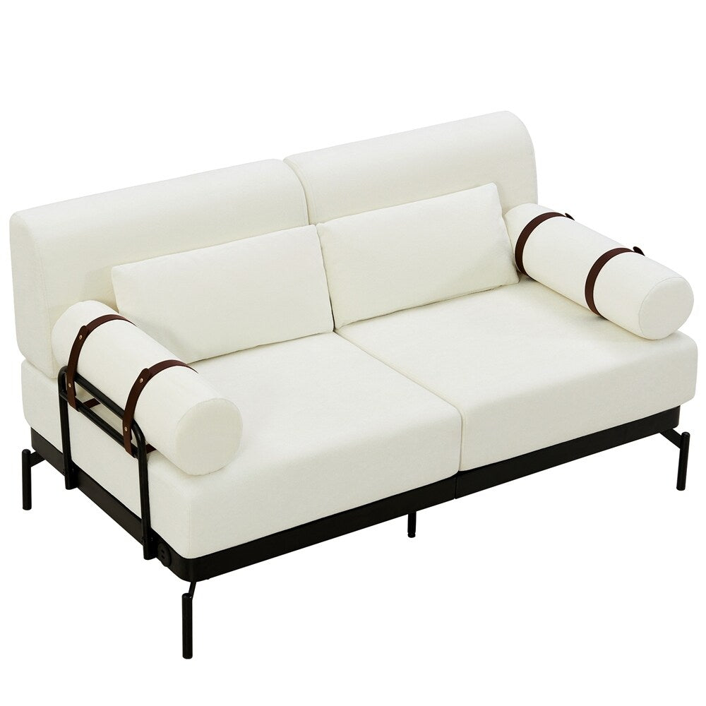 59 Inch Sofa Couch 2-Seater Sofa with Flexible USB Ports