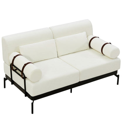 59 Inch Sofa Couch 2-Seater Sofa with Flexible USB Ports