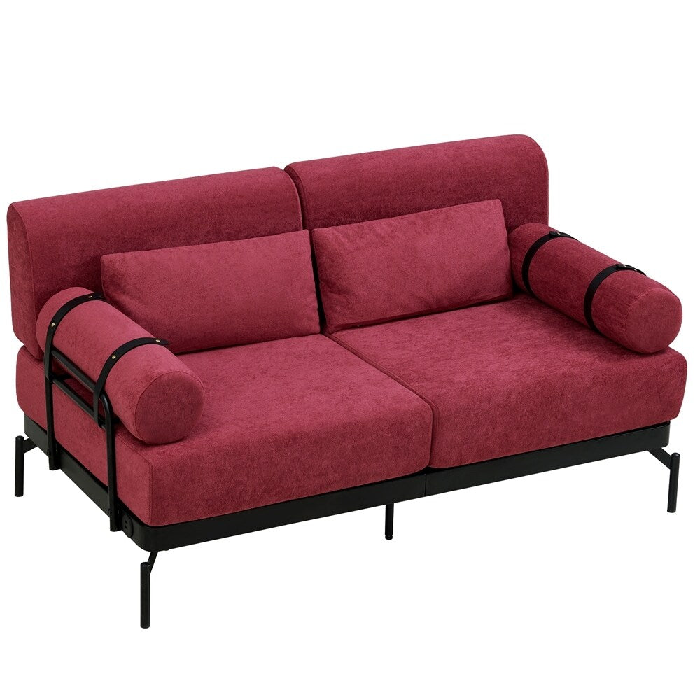 59 Inch Sofa Couch 2-Seater Sofa with Flexible USB Ports