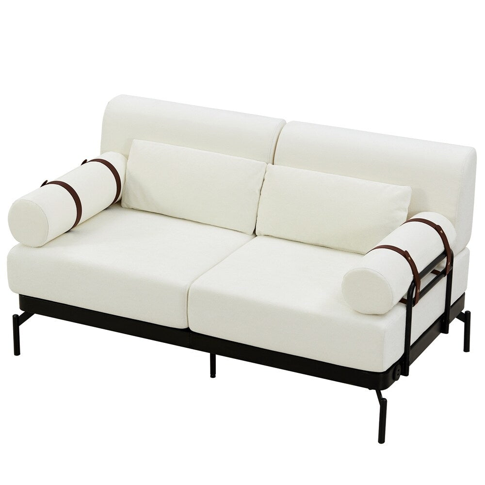 59 Inch Sofa Couch 2-Seater Sofa with Flexible USB Ports