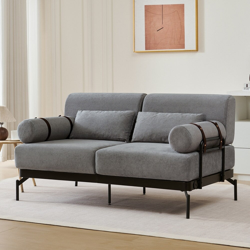 59 Inch Sofa Couch 2-Seater Sofa with Flexible USB Ports