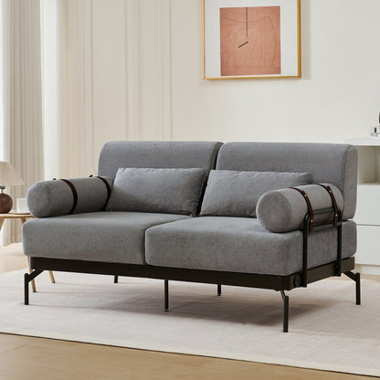 59 Inch Sofa Couch 2-Seater Sofa with Flexible USB Ports
