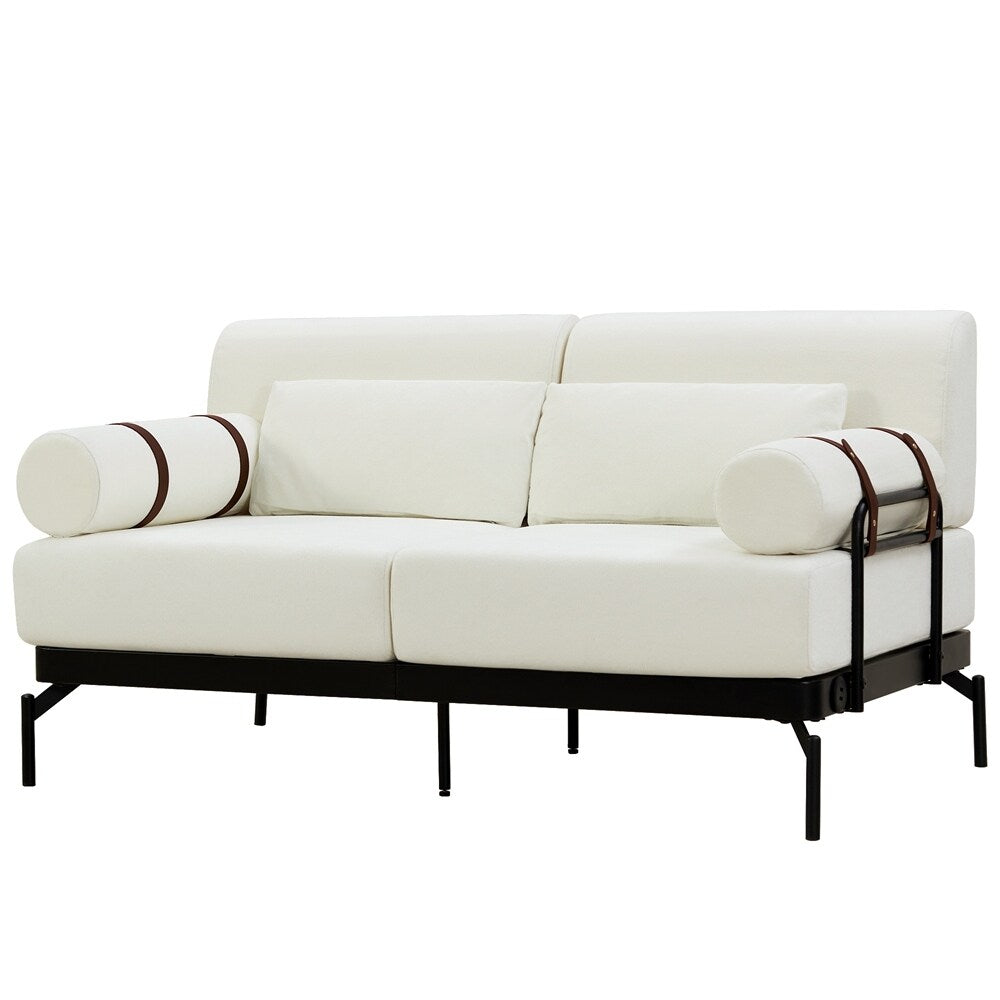 59 Inch Sofa Couch 2-Seater Sofa with Flexible USB Ports