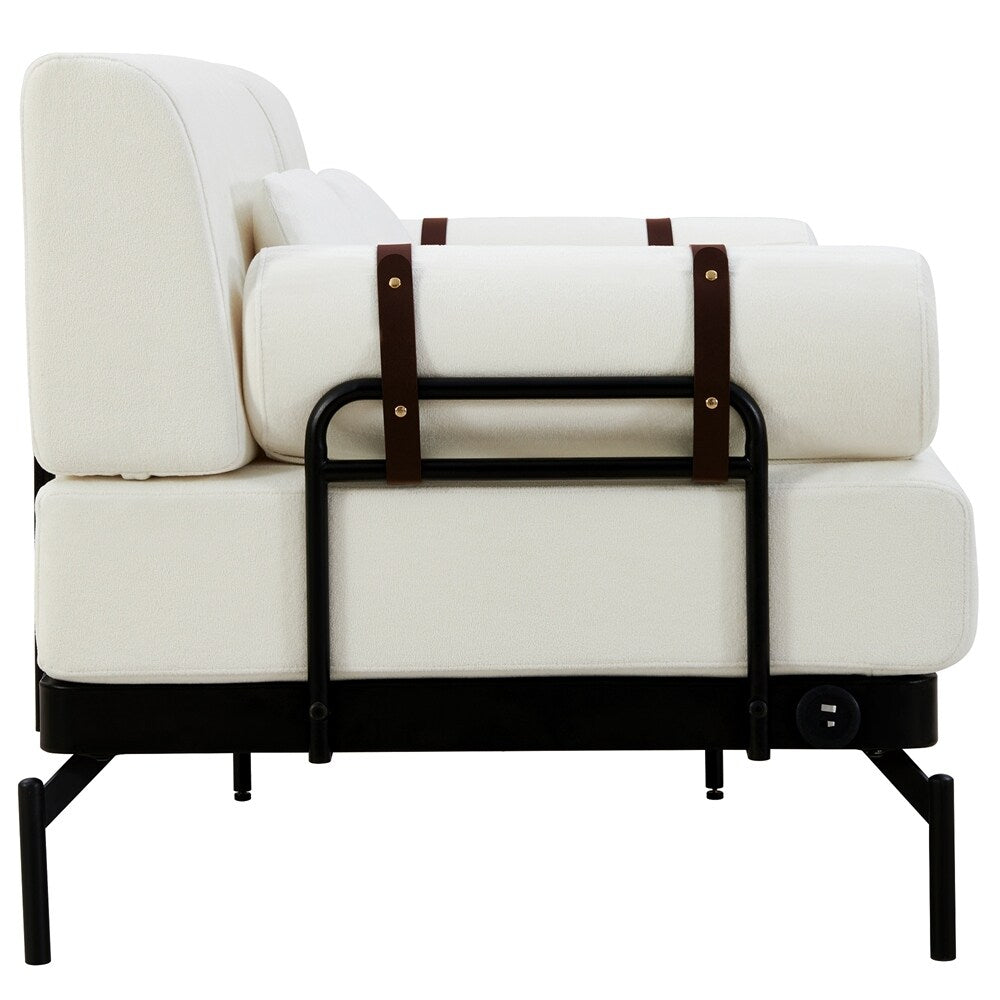 59 Inch Sofa Couch 2-Seater Sofa with Flexible USB Ports
