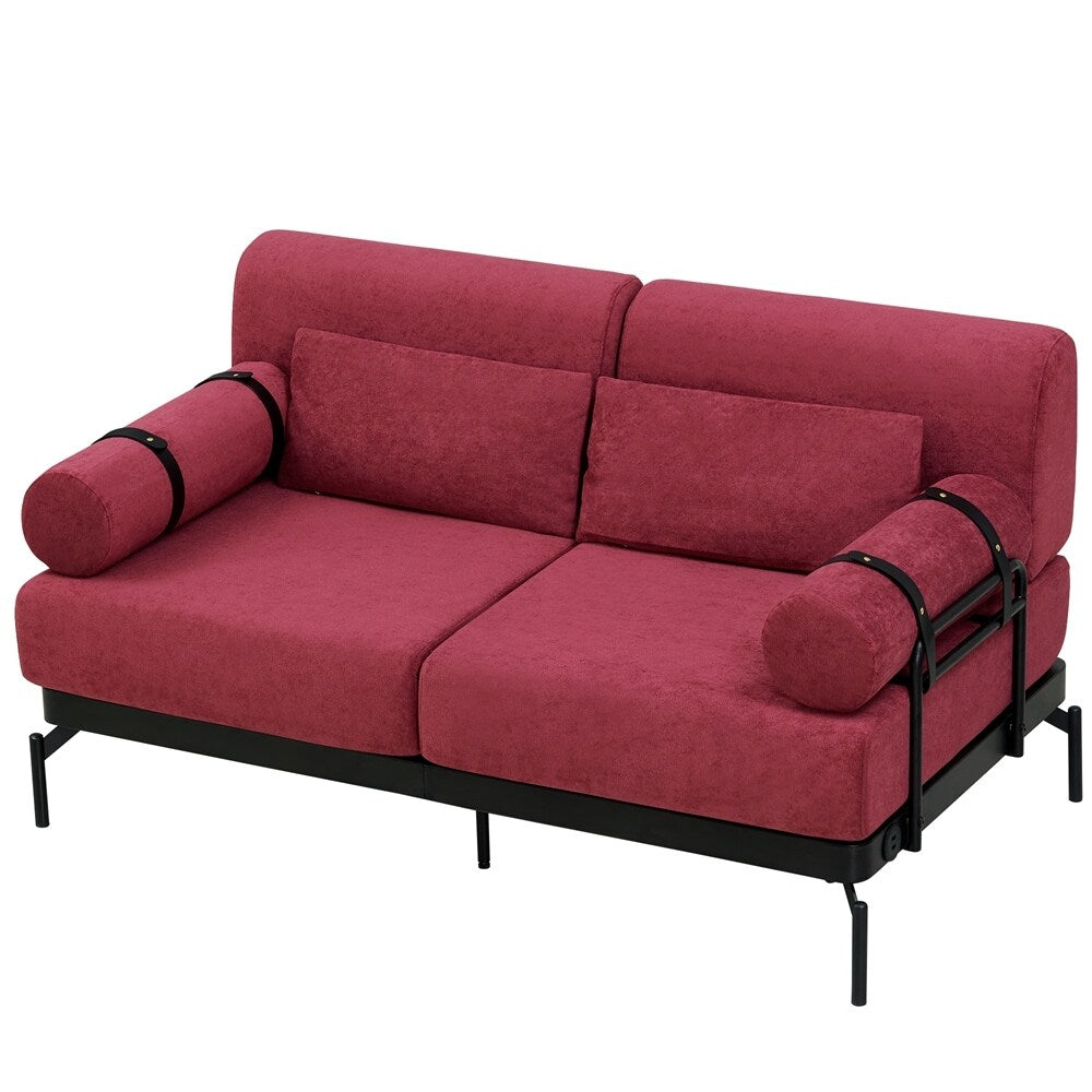 59 Inch Sofa Couch 2-Seater Sofa with Flexible USB Ports