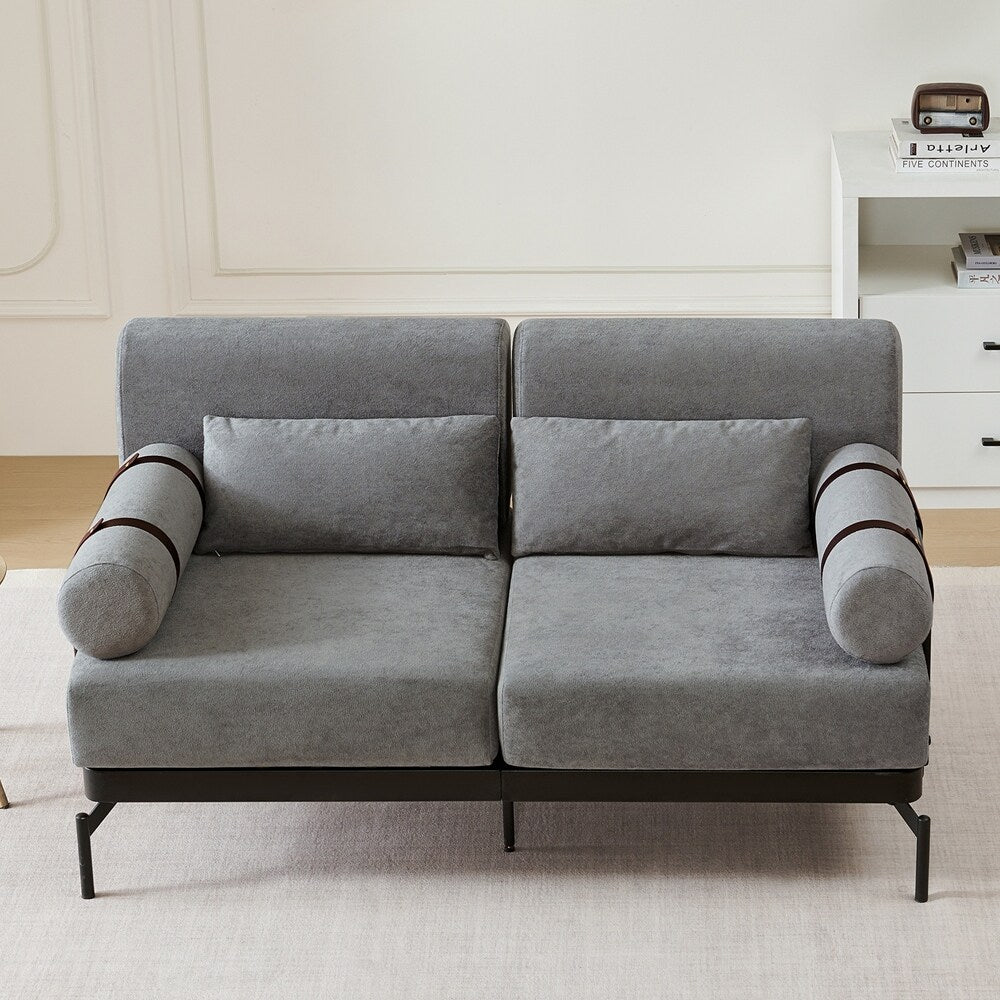 59 Inch Sofa Couch 2-Seater Sofa with Flexible USB Ports