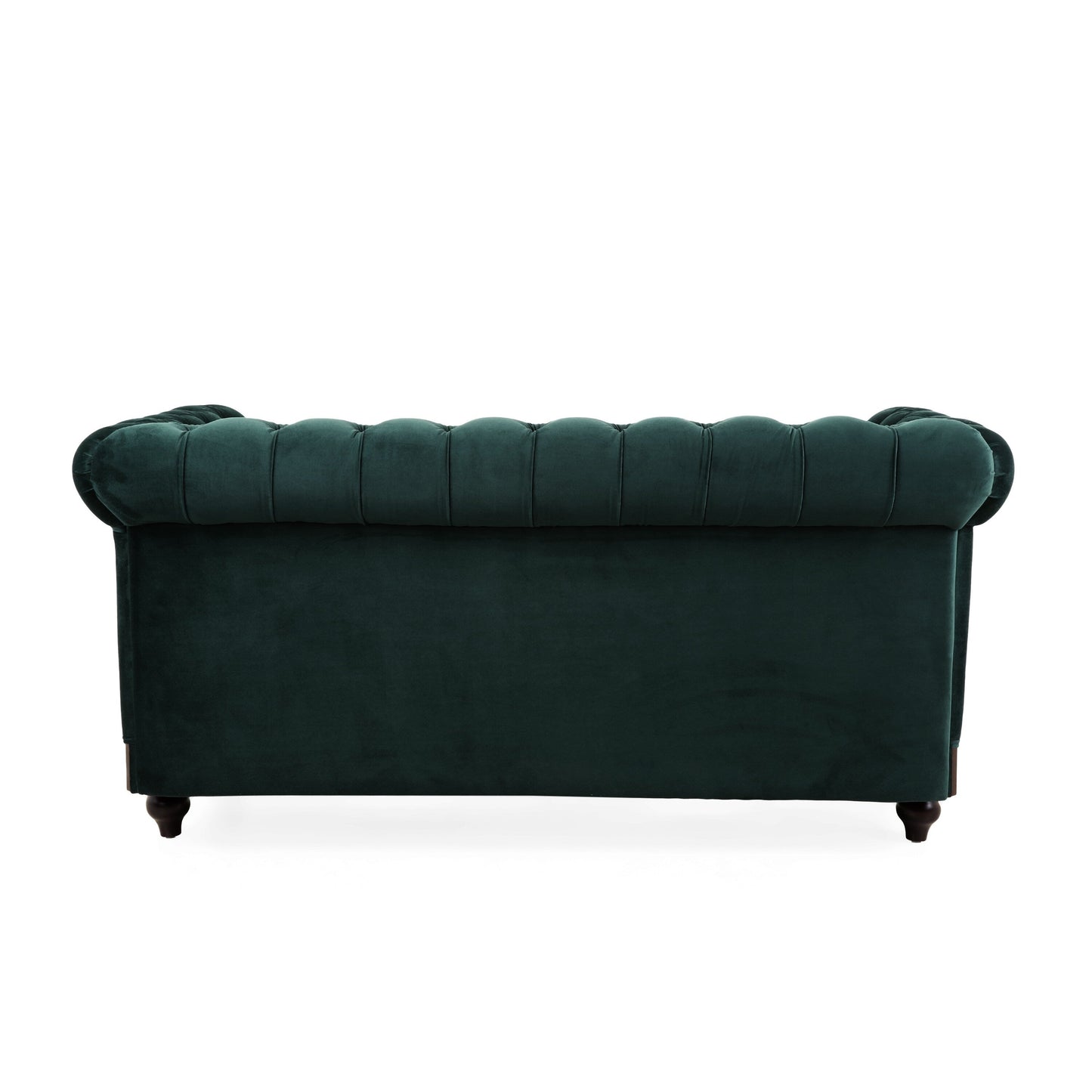 59.44 Velvet Chesterfield Loveseat Sofa with Rolled Arms, Tufted Backrest and 600LB Capacity