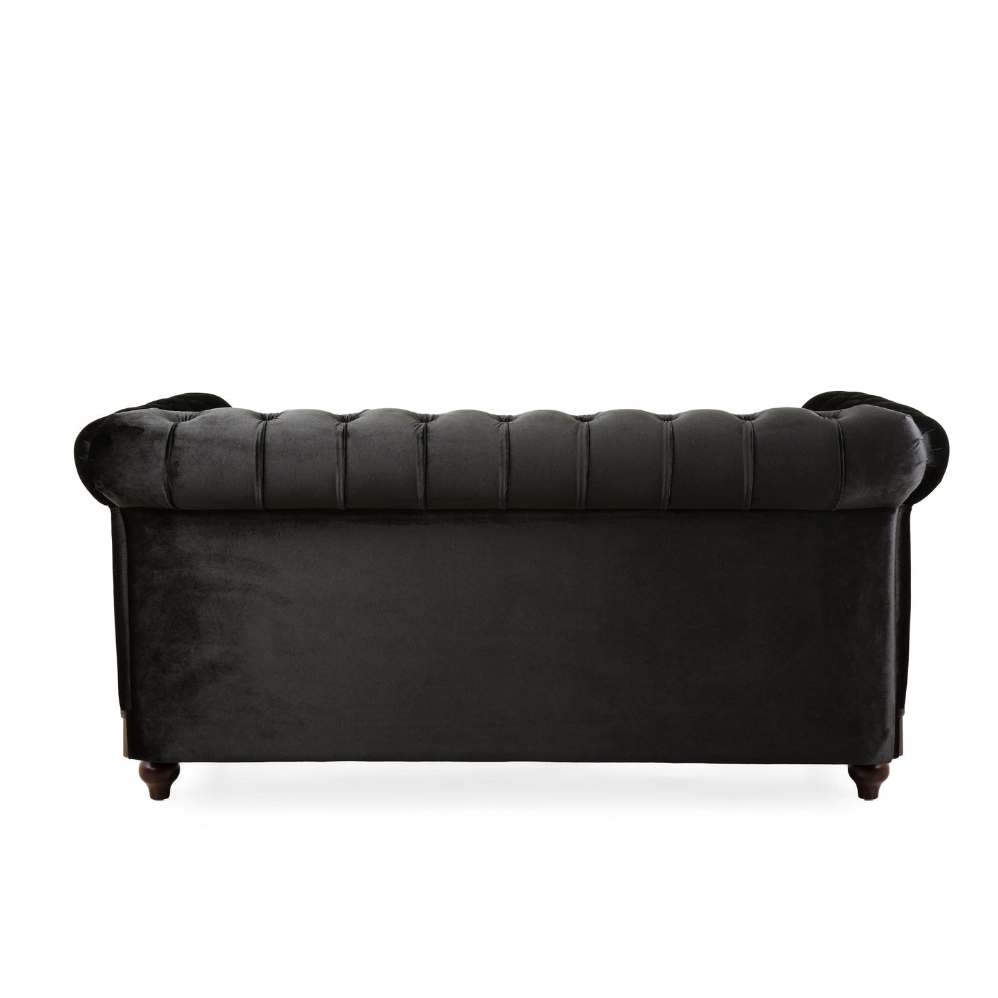 59.44 Velvet Chesterfield Loveseat Sofa with Rolled Arms, Tufted Backrest and 600LB Capacity