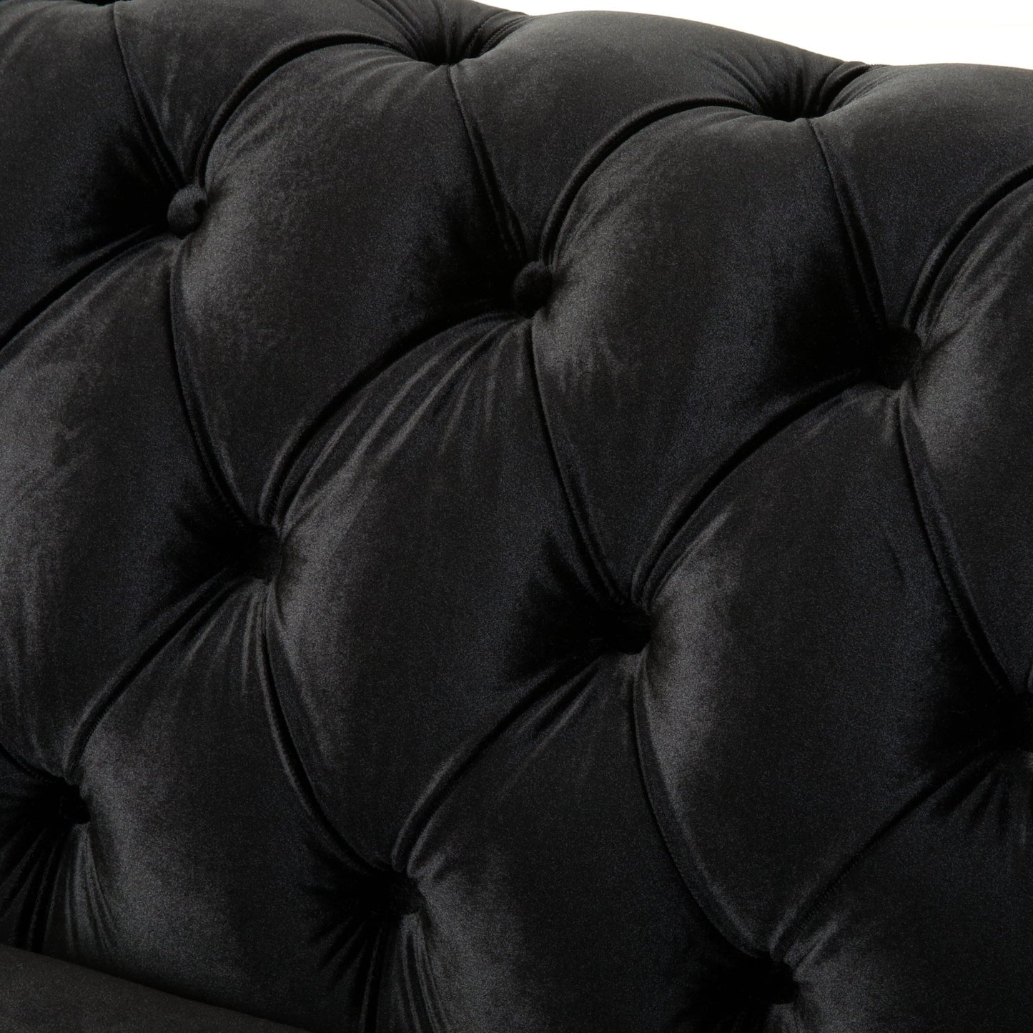 59.44 Velvet Chesterfield Loveseat Sofa with Rolled Arms, Tufted Backrest and 600LB Capacity