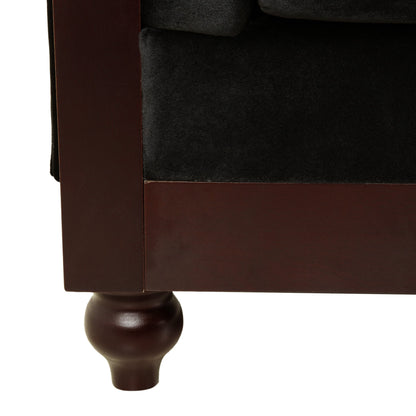 59.44 Velvet Chesterfield Loveseat Sofa with Rolled Arms, Tufted Backrest and 600LB Capacity