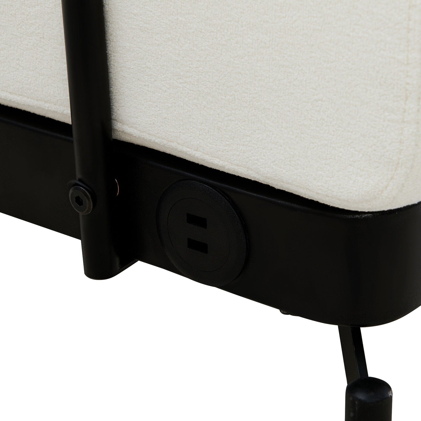 59 Chenille Modern Loveseat Sofa with USB Charging Ports, Cylindrical Armrests, and 440lb Capacity