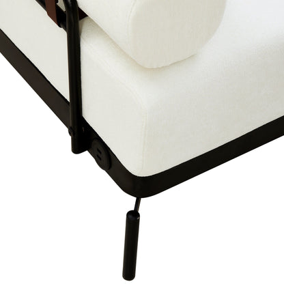 59 Chenille Modern Loveseat Sofa with USB Charging Ports, Cylindrical Armrests, and 440lb Capacity