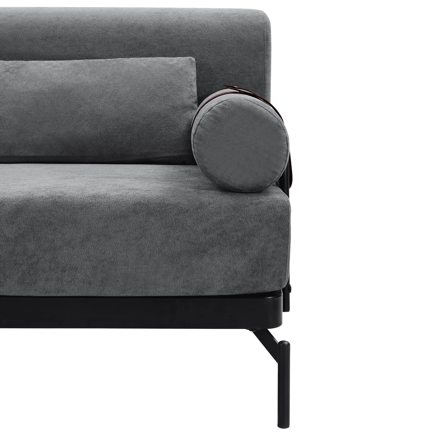 59 Chenille Modern Loveseat Sofa with USB Charging Ports, Cylindrical Armrests, and 440lb Capacity
