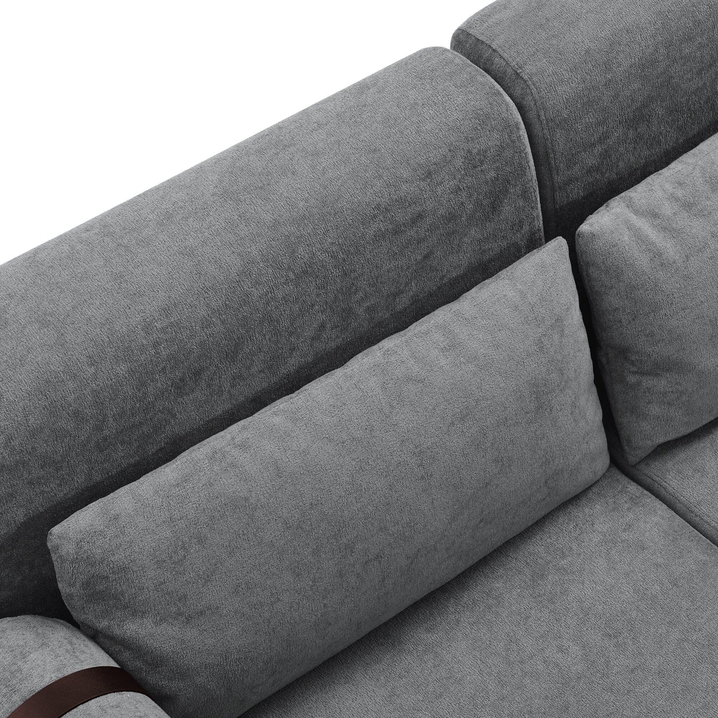 59 Chenille Modern Loveseat Sofa with USB Charging Ports, Cylindrical Armrests, and 440lb Capacity