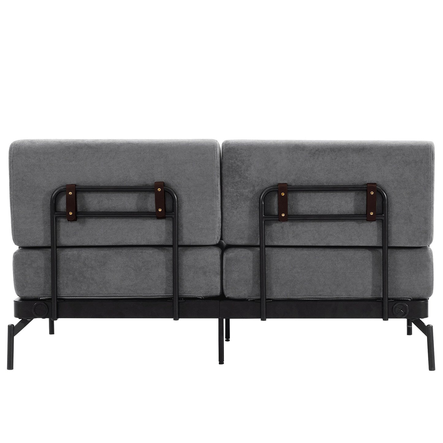 59 Chenille Modern Loveseat Sofa with USB Charging Ports, Cylindrical Armrests, and 440lb Capacity