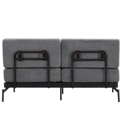 59 Chenille Modern Loveseat Sofa with USB Charging Ports, Cylindrical Armrests, and 440lb Capacity