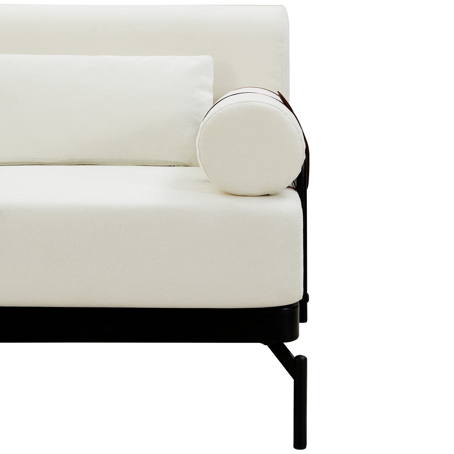 59 Chenille Modern Loveseat Sofa with USB Charging Ports, Cylindrical Armrests, and 440lb Capacity