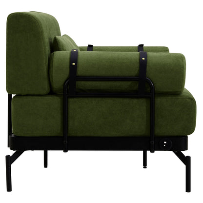 59 Chenille Modern Loveseat Sofa with USB Charging Ports, Cylindrical Armrests, and 440lb Capacity