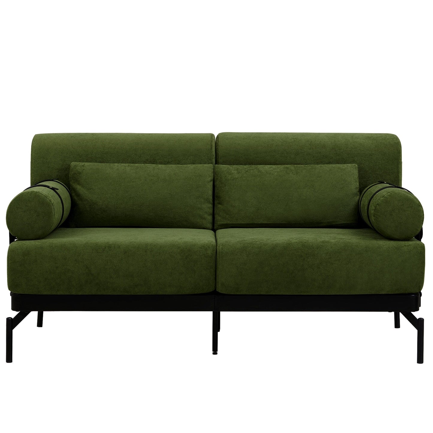 59 Chenille Modern Loveseat Sofa with USB Charging Ports, Cylindrical Armrests, and 440lb Capacity
