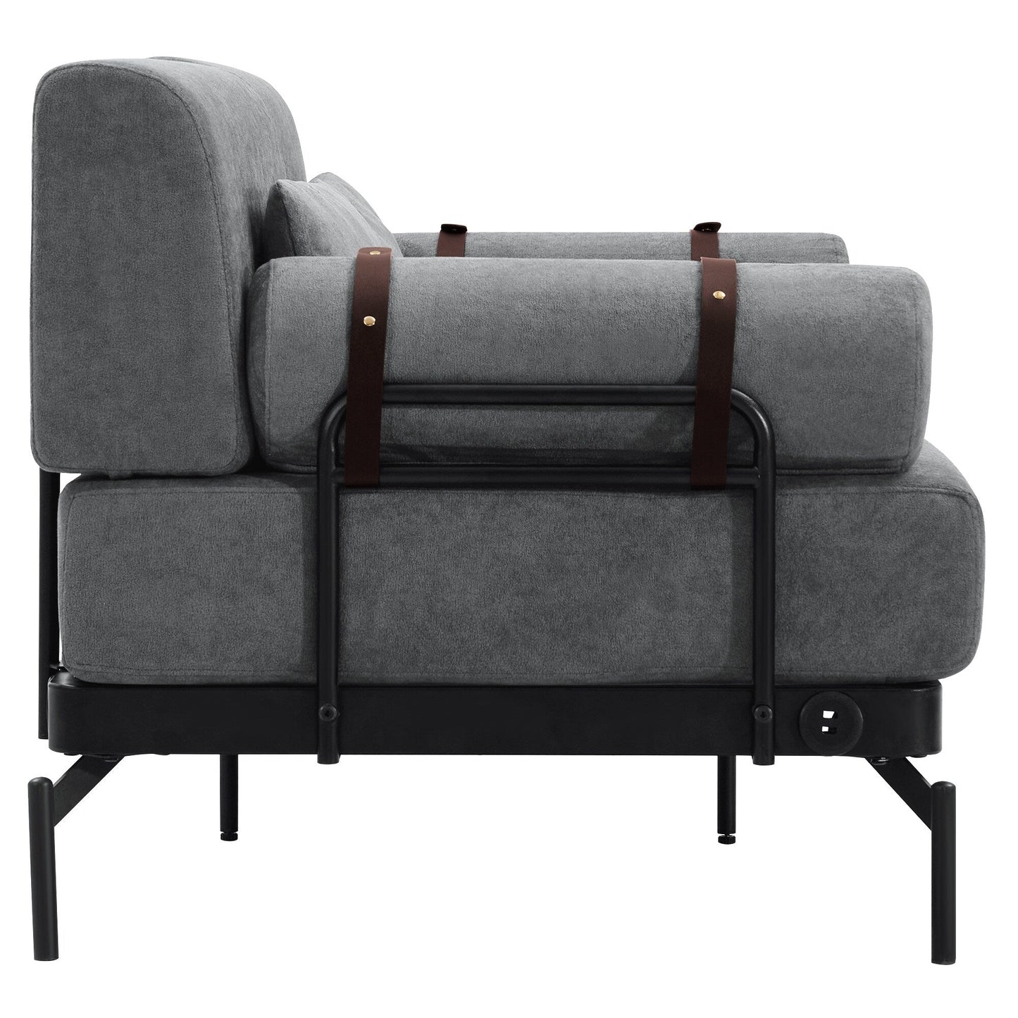 59 Chenille Modern Loveseat Sofa with USB Charging Ports, Cylindrical Armrests, and 440lb Capacity