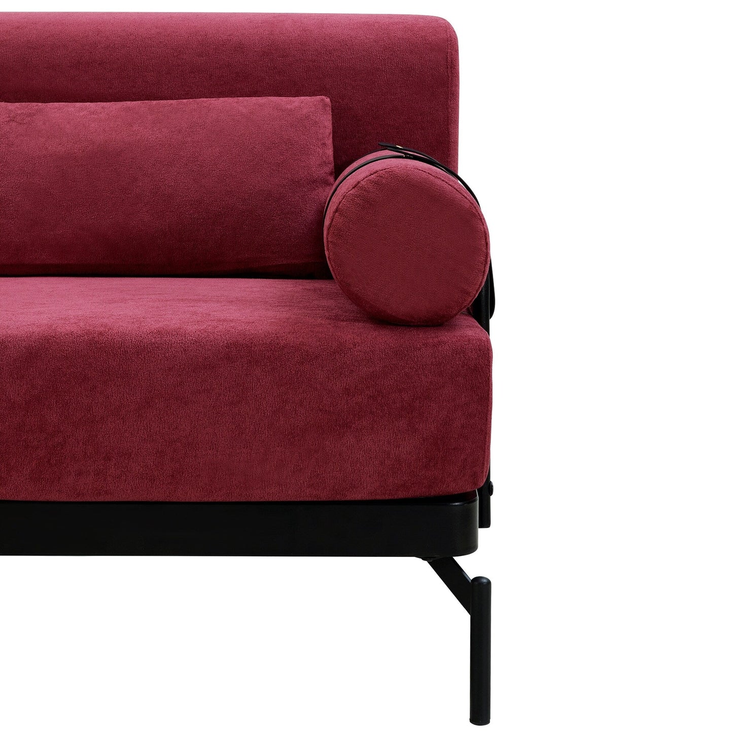 59 Chenille Modern Loveseat Sofa with USB Charging Ports, Cylindrical Armrests, and 440lb Capacity