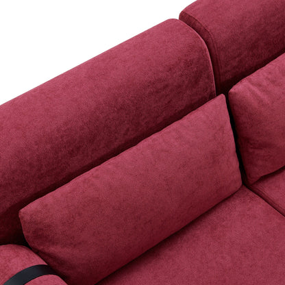 59 Chenille Modern Loveseat Sofa with USB Charging Ports, Cylindrical Armrests, and 440lb Capacity