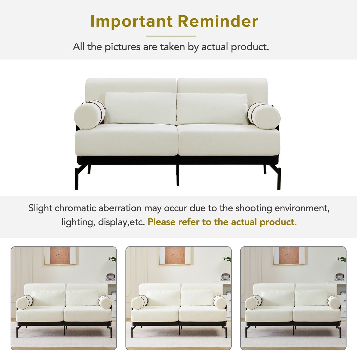59 Chenille Modern Loveseat Sofa with USB Charging Ports, Cylindrical Armrests, and 440lb Capacity