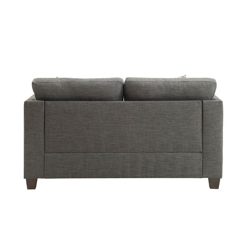 59 Linen Loveseat Sofa with 4 Pillows and Nailheads for Living Rooms