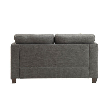 59 Linen Loveseat Sofa with 4 Pillows and Nailheads for Living Rooms
