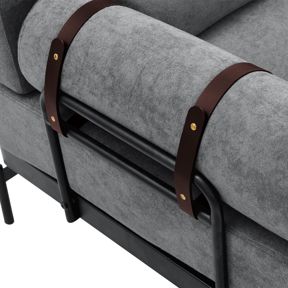 59 Modern 2-seater Sofa Couch with Flexible USB Ports and Cylindrical Armrests