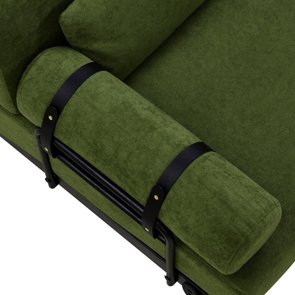 59 Modern 2-seater Sofa Couch with Flexible USB Ports and Cylindrical Armrests