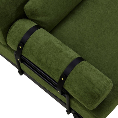59 Modern 2-seater Sofa Couch with Flexible USB Ports and Cylindrical Armrests