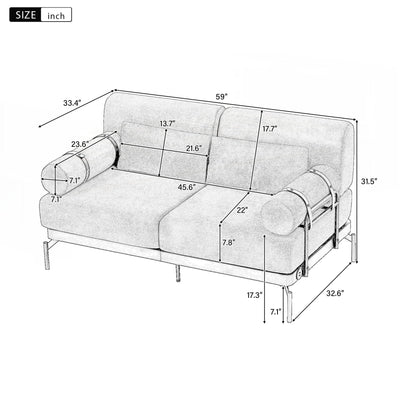 59inch Modern Loveseat Sofa