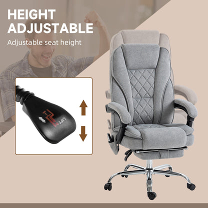 6 Point Vibration Massage Office Recliner Chair Ergonomic Swivel Computer Chair with Lumbar Heat, Footrest and Adjustable Height