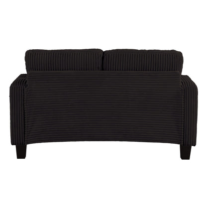61 Contemporary Corduroy Loveseat Sofa with 2 Pillows and Cup Holder