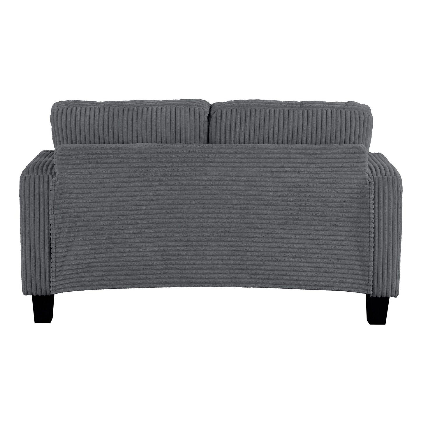 61 Contemporary Corduroy Loveseat Sofa with 2 Pillows and Cup Holder