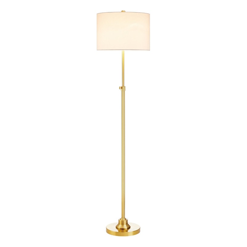 KAWOTI 63.5 Standard Adjustable Floor Lamp with Fabric Linen Shade