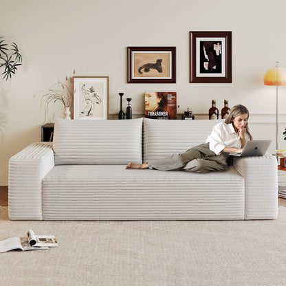 63 2 Setaser Sofa, Corduroy Fabric, Deep Seat Couches, Comfy Loveseat Sofa, No Assembly, 1pcs