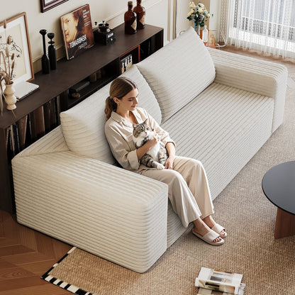 63 2 Setaser Sofa, Corduroy Fabric, Deep Seat Couches, Comfy Loveseat Sofa, No Assembly, 1pcs