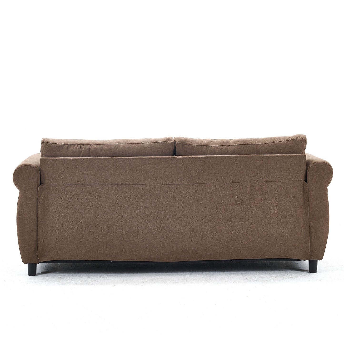 63 Polyester 3-Seater Sleeper Sofa with Pull-Out Mattress and Retro Rivet Armrests