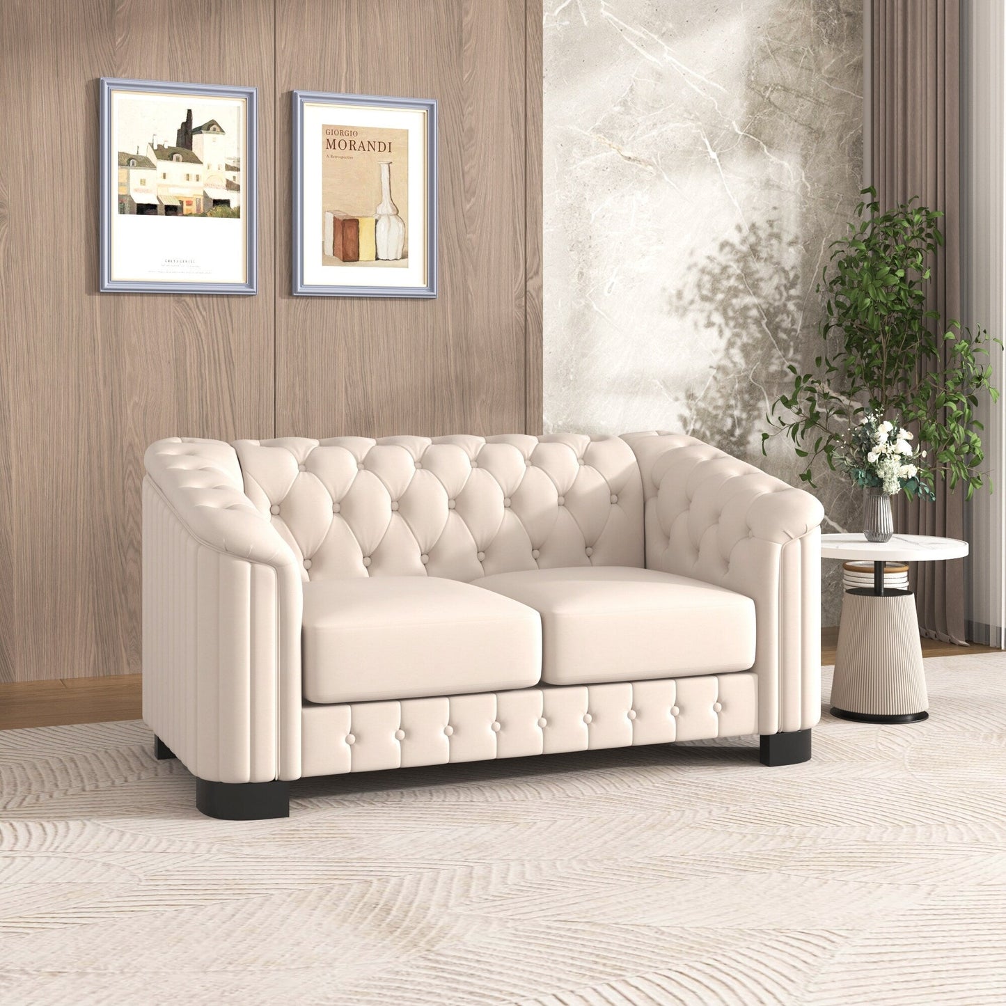 64.3 Velvet Upholstered Loveseat Sofa,Modern Loveseat Sofa with Thick Removable Seat Cushion,2-Person Loveseat Sofa Couch