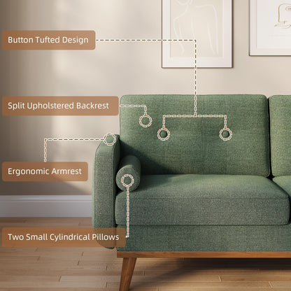 64 Loveseat Sofa, Mid Century Modern Couch Comfy Love Seat Couches for Living Room