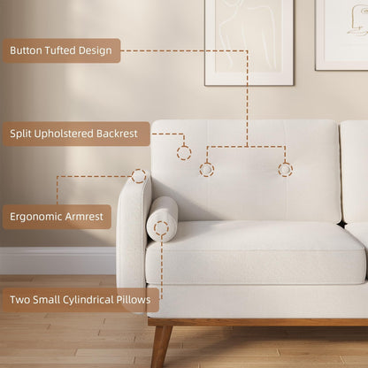 64 Loveseat Sofa, Mid Century Modern Couch Comfy Love Seat Couches for Living Room