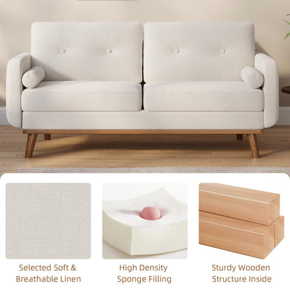 64 Loveseat Sofa, Mid Century Modern Couch Comfy Love Seat Couches for Living Room
