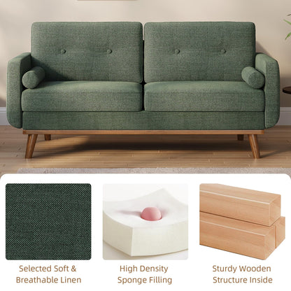 64 Loveseat Sofa, Mid Century Modern Couch Comfy Love Seat Couches for Living Room