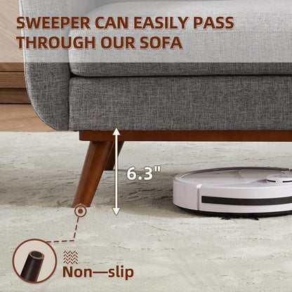 65.2 Mid Century Loveseat - Tufted Small Sofa for Living Room & Bedroom, Easy Assembly (Beige)