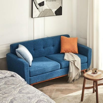 65.2 Mid Century Loveseat - Tufted Small Sofa for Living Room & Bedroom, Easy Assembly (Beige)